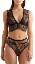 Thumbnail for your product : Agent Provocateur Sofiia Satin-Trimmed Stretch-Lace Briefs