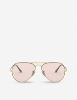 Thumbnail for your product : Ray-Ban RB3689 metal aviator sunglasses