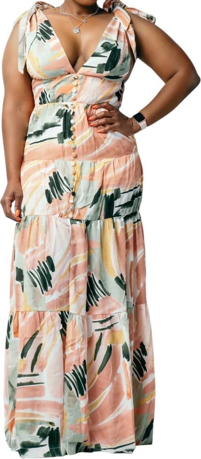 LUXXEL Sleeveless Maxi Dress In Mint Multi