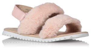 George Faux Fur Strap Sandals