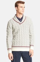 Thumbnail for your product : Michael Bastian Gant by Cable Knit Wool Shawl Collar Sweater