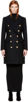 Balmain - Manteau à double-boutonnage en laine noir