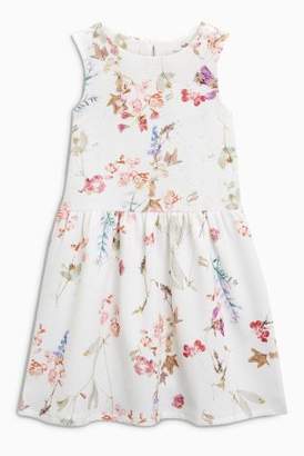 Next Girls Lilac Floral Ponte Dress (3-16yrs)