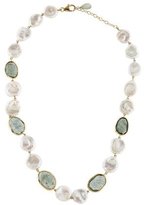 Thumbnail for your product : Yvel 18K Aquamarine, Pearl & Green Sapphire Necklace