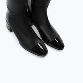 Thumbnail for your product : Zara 29489 Xl Leather Boot With Patent Cap Toe