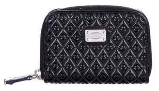 Tod's Quilted Patent Card Wallet