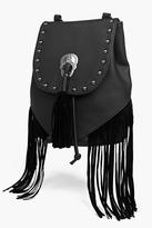 Thumbnail for your product : boohoo Jessica Stud And Skull Fringed Rucksack