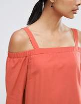 Thumbnail for your product : ASOS Cold Shoulder Top With Button Back