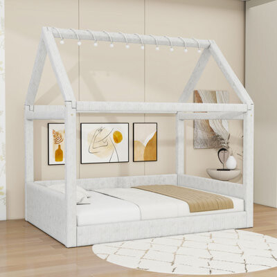 Harper Orchard Full Upholstered House Daybed with LED Light