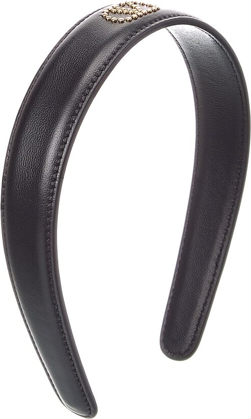 Valentino Vlogo Leather Headband