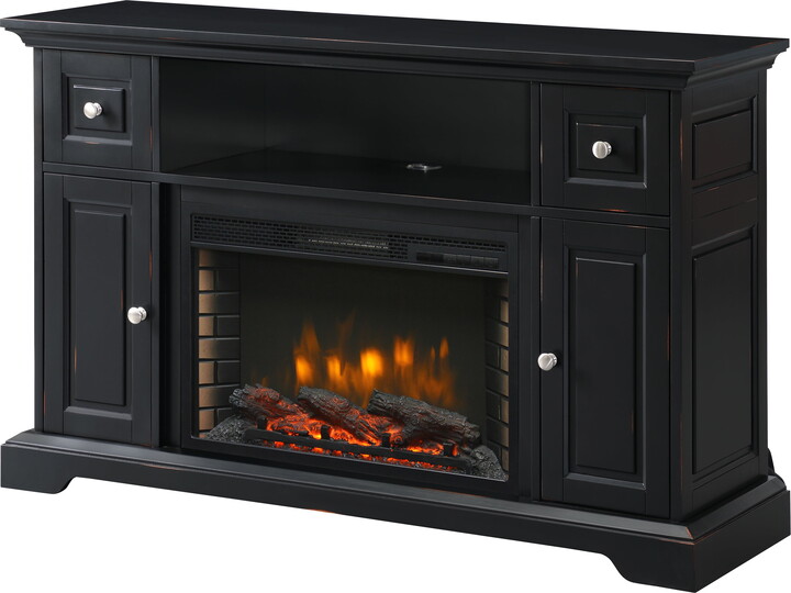 Muskoka Glenhaven 53 in. Traditional Wood Media Electric Fireplace Aged Black
