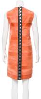 Thumbnail for your product : Calvin Klein Ponyhair Leather-Paneled Sleeveless Dress w/ Tags