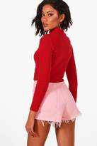Thumbnail for your product : boohoo NEW Womens Soft Rib Knit Crop Jumper in Polyester 5% Elatane
