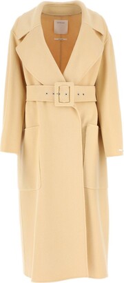 Sportmax Coat realized in pure wool enriched by adjustable detachable belt at the waist.