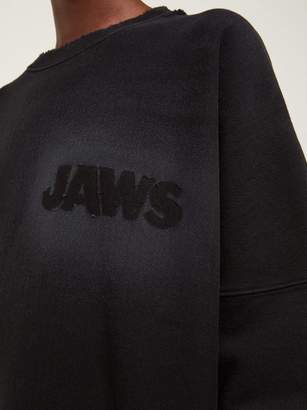 Calvin Klein Jaws Raw-hem Cotton-jersey Sweatshirt - Womens - Black