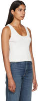 Thumbnail for your product : Amo White Cropped Rib Tank Top