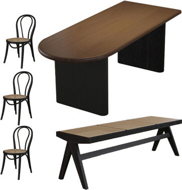 Waagy Medieval-style solid wood table set