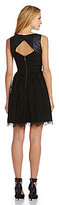 Thumbnail for your product : Jessica Simpson Faux-Leather & Lace Cutout Fit-and-Flare Dress