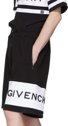 Givenchy Black Embroidered Logo Shorts