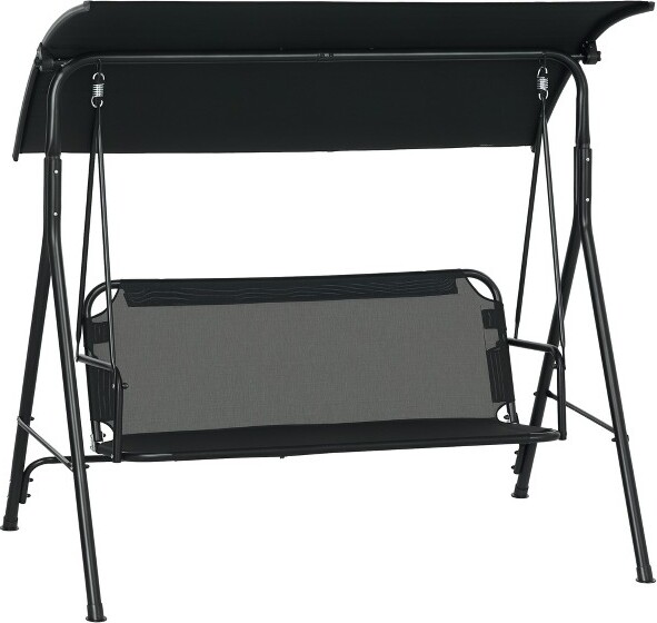 Outsunny Outsunny3-SeatOutdoorPatioSwingChairwithRemovableCushionSteelFrameStandandAdjustableTiltCanopyforPatioGardenBlack