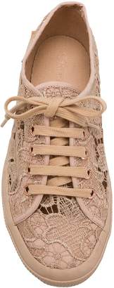 Superga lace panel sneakers