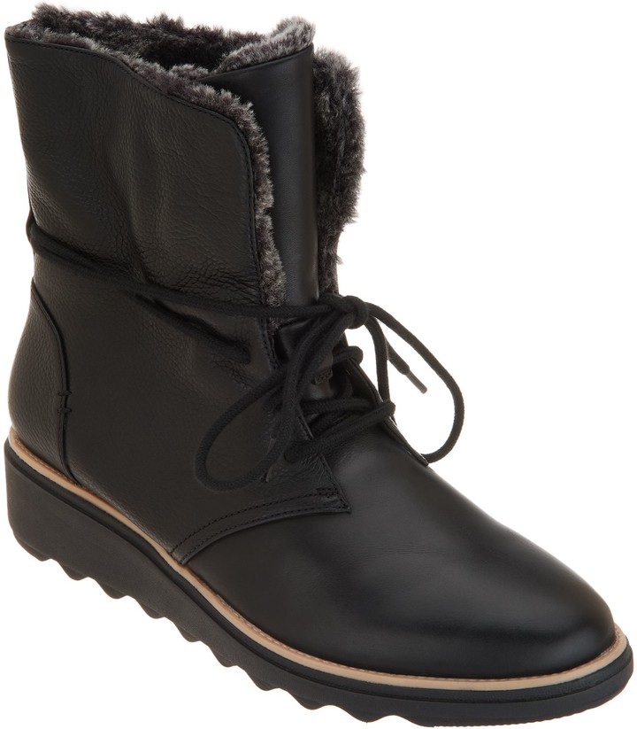 Clarks Collection Leather LaceUp Winter Boots Sharon Pearl ShopStyle