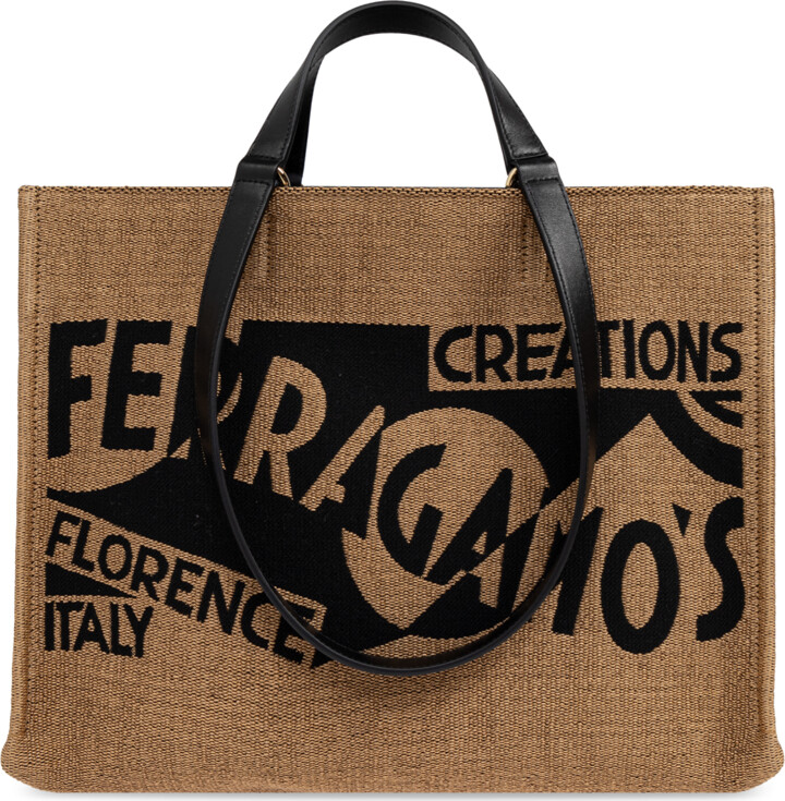 Ferragamo Shopper Type Bag, , - Beige