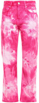 Thumbnail for your product : MSGM Tie-dyed High-rise Straight-leg Jeans