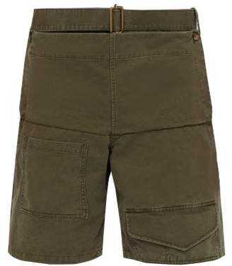 J.W.Anderson Panelled Cotton Twill Shorts - Mens - Khaki