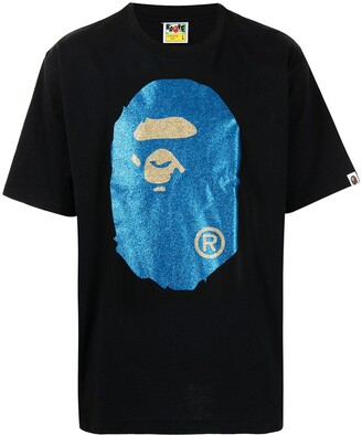 A Bathing Ape glitter logo print T-shirt - ShopStyle