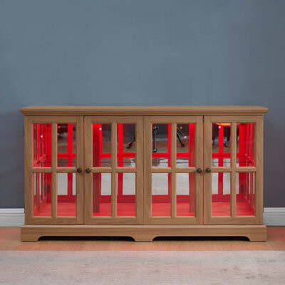 Lark Manor Display Cabinet Antique Display Cabinet with Glass Doors Adjustable Shelves