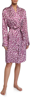 Derek Rose Brindisi Printed Long Kimono Robe