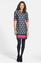 Thumbnail for your product : Eliza J Print Ponte Knit Shift Dress (Regular & Petite)