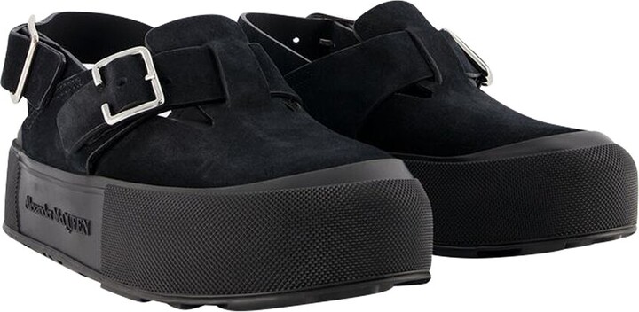 Alexander McQueen Men's Leather Mount Slick Sandal (Authentic Pre-Loved)