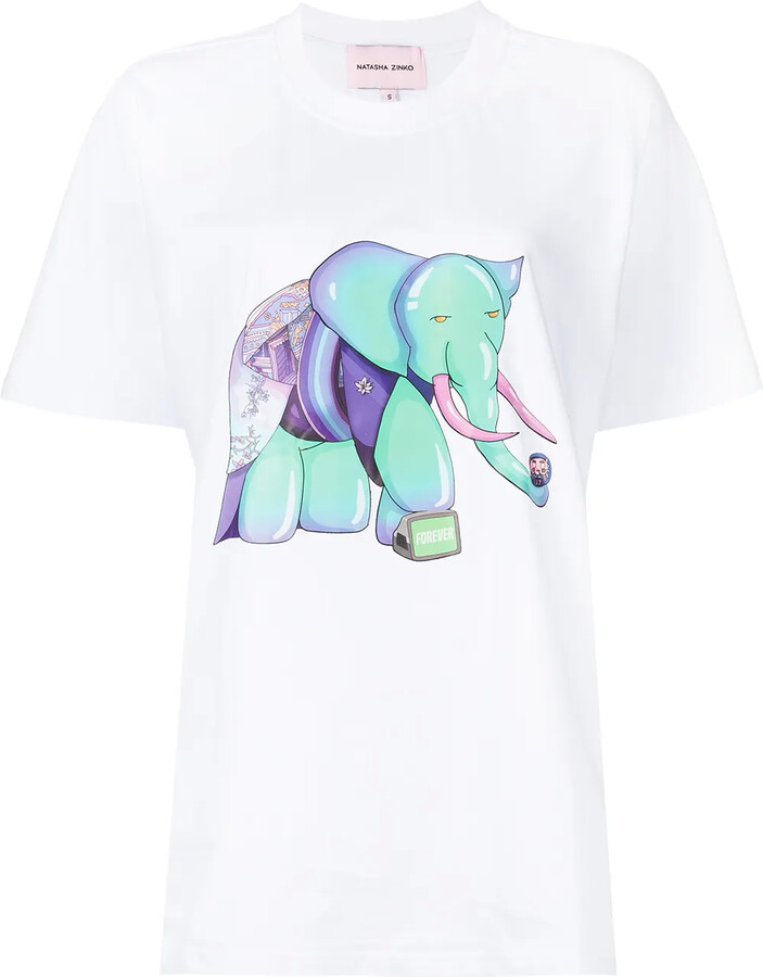 Natasha Zinko Visionz elephant print T-shirt