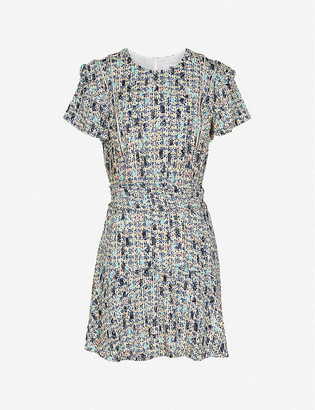 Reiss Bethan ditsy-print crepe mini dress