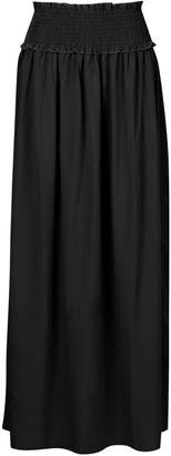 boohoo Shirred Waist Side Split Maxi Skirt