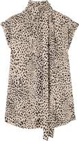 Thumbnail for your product : Haider Ackermann Pussy-bow Pleated Leopard-print Silk Crepe De Chine Blouse