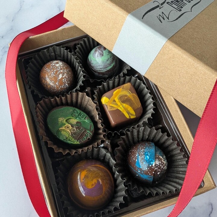 Etsy Winter Truffle Collection - Hand Painted Truffles, Chocolate Bon Bons, Birthday Chocolate, Hostess Gift, Christmas Gifts, Holiday Presents