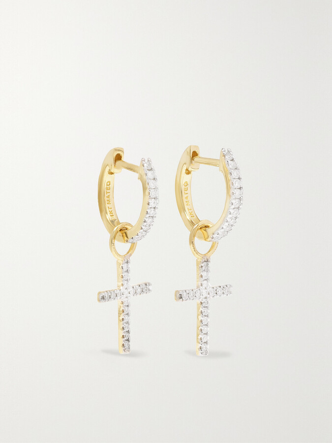Mateo 14-karat Gold Diamond Hoop Earrings - One size