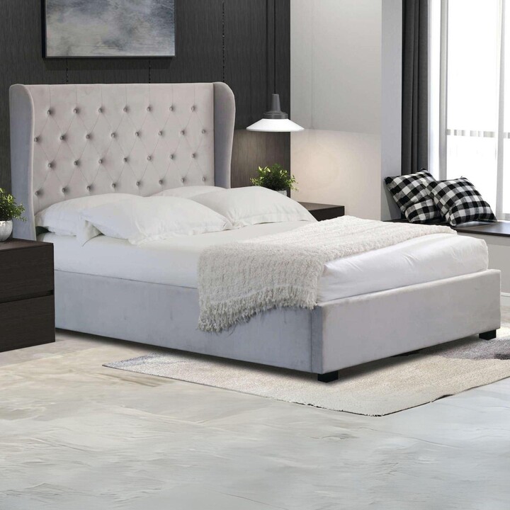 Home Source Wimbledon King Brushed Velvet Ottoman Bed ShopStyle