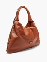 Thumbnail for your product : Valentino Garavani - Rockstud Leather And Suede Bag - Tan