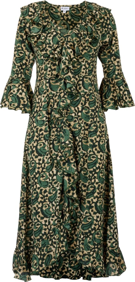 AtLAST Green Felicity Midi Dress Winter Sage