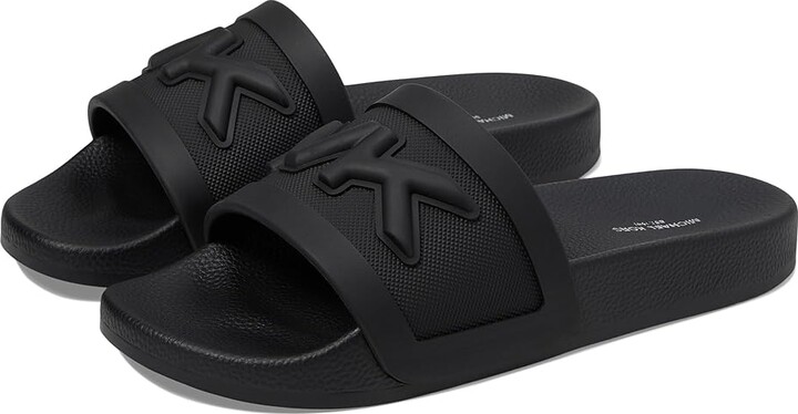 Black Mk Slip On Slippers Michael Kors Slippers Black Sale