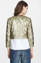 Thumbnail for your product : RED Valentino Metallic Quilted Crop Jacket
