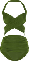 Thumbnail for your product : Norma Kamali XO Bill Mio ruched halterneck swimsuit
