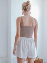 Thumbnail for your product : Goodnight Macaroon 'Kaia' Striped Ribbed Camisole Cropped Top