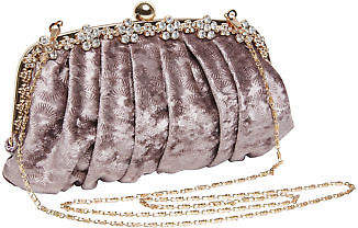 Joe Browns Womens Diamante Metal Frame Vintage Clutch Bag Purple