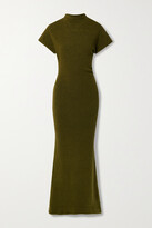 Thumbnail for your product : Proenza Schouler Asymmetric Merino Wool-blend Maxi Dress - Green