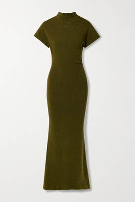 Proenza Schouler Asymmetric Merino Wool-blend Maxi Dress - Green